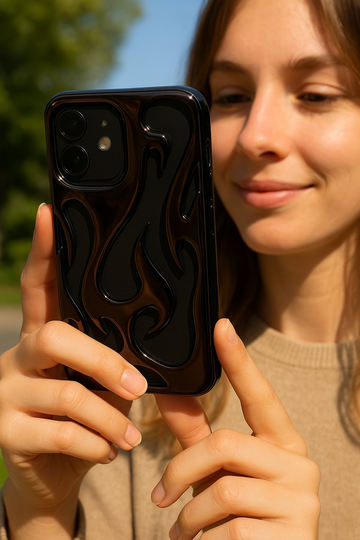 Glossy Flame Cutout Phone Case