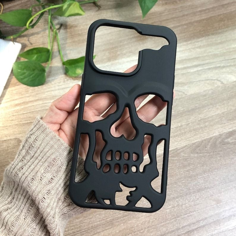 Matte Black Skeleton Phone Case