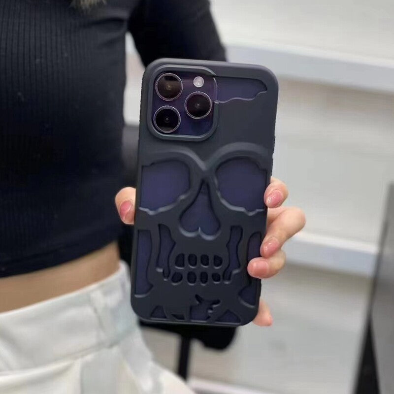 Matte Black Skeleton Phone Case