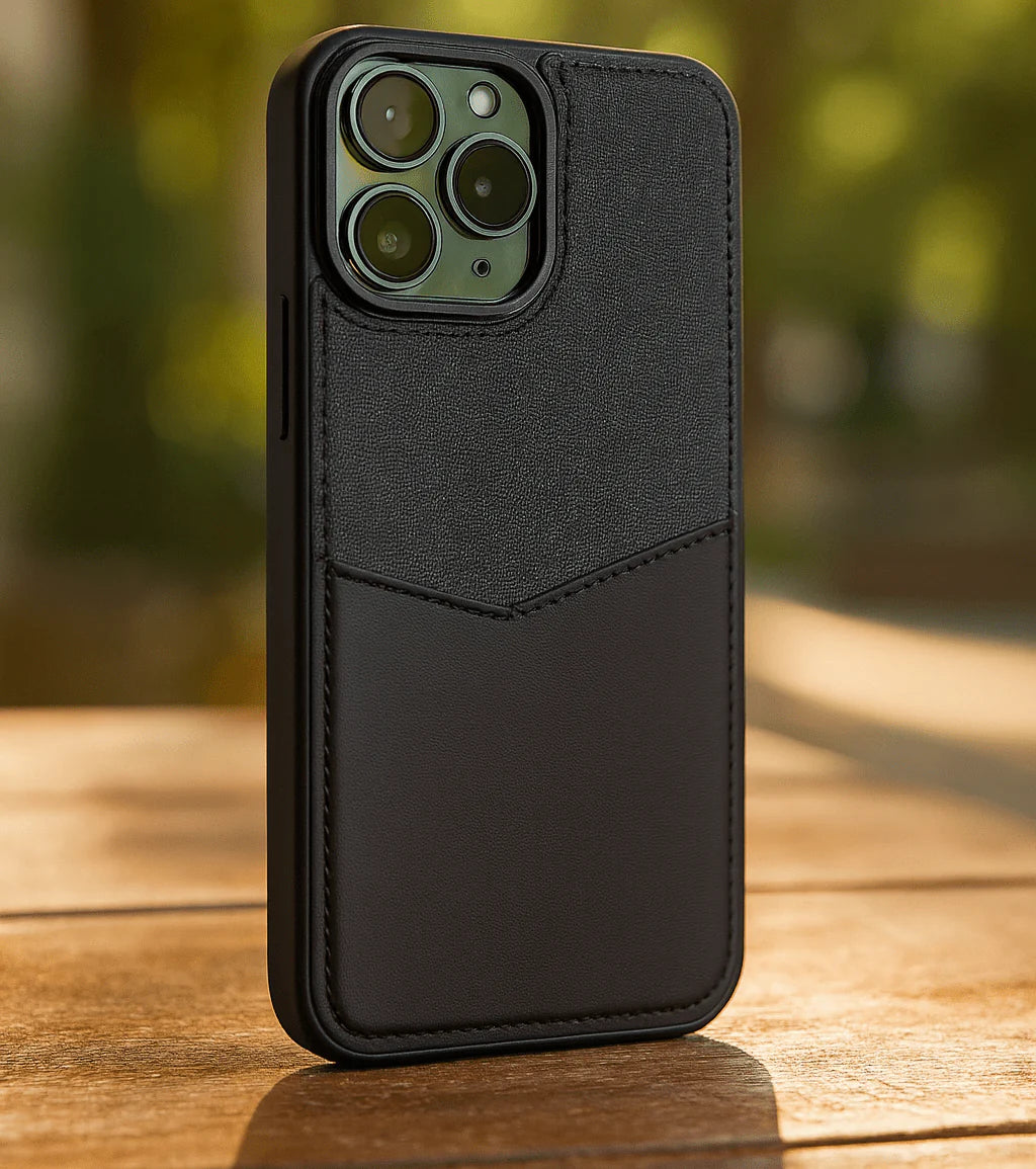 Dual-Tone Fabric & PU Leather iPhone Case