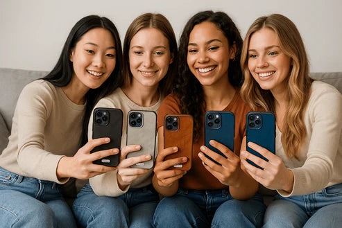 Leather-Texture Protective iPhone Case