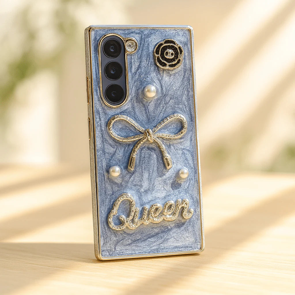 Luxury 3D Bow & Pearl Case