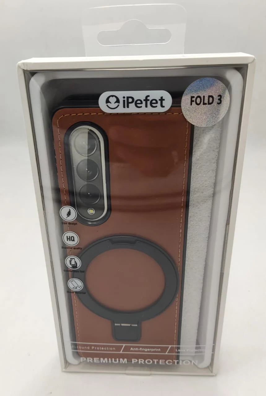 Luxury Leather MagSafe Ring Case – For Samsung Z Fold Series