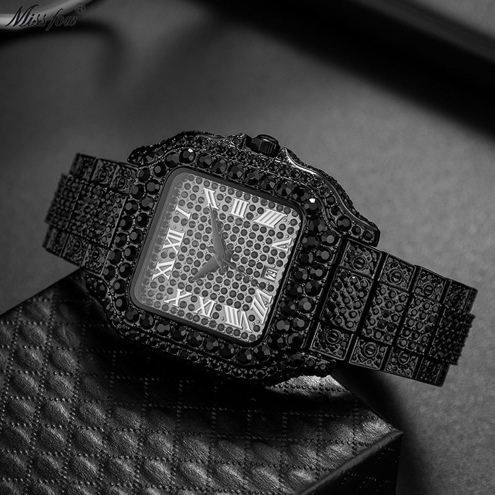 Barrel-shaped Leather Belt Men's Waterproof Mechanical Watch